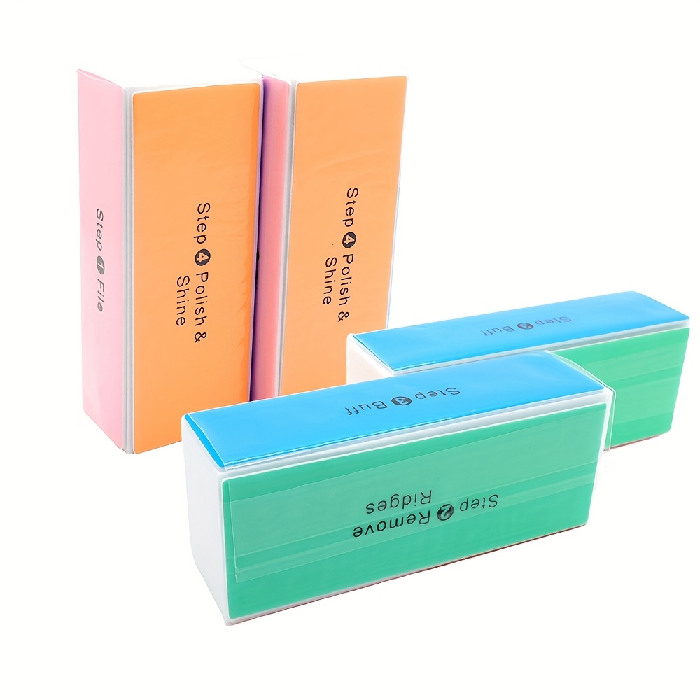 10pcs Random Color 4-Sided Sponge Nail Buffers