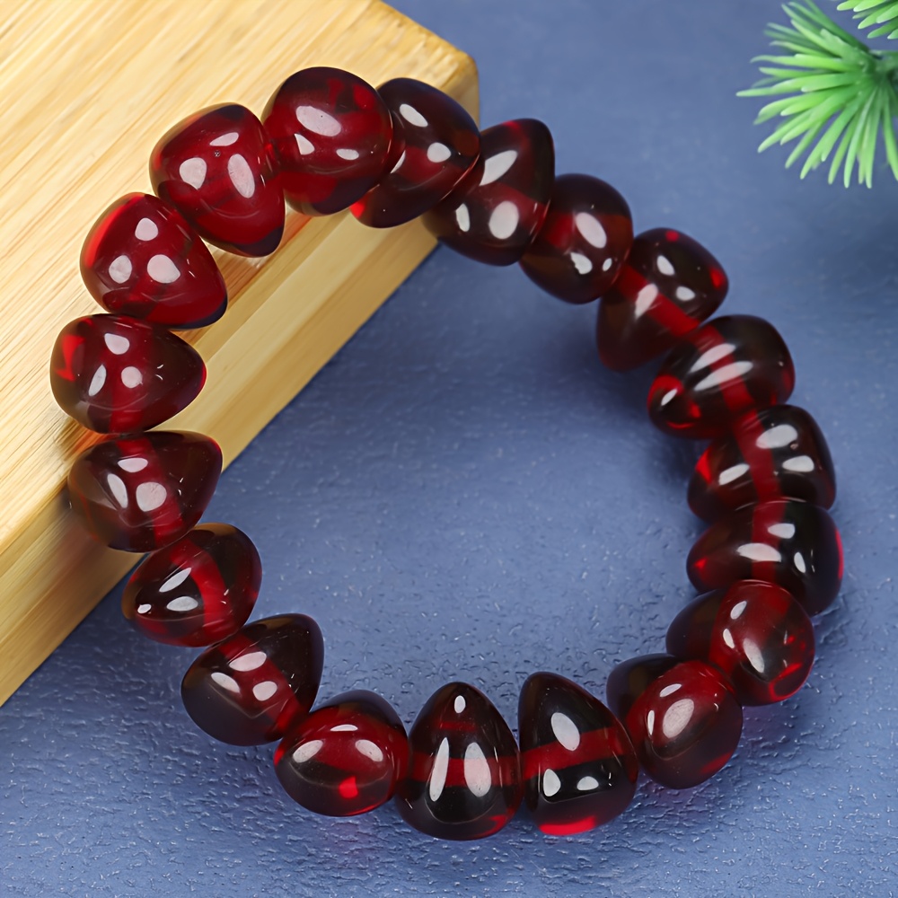 E-shop Modischer Vintage-Stil Blutroter Bernstein-Armband für Männer Frauen, Urlaubsgeschenk
