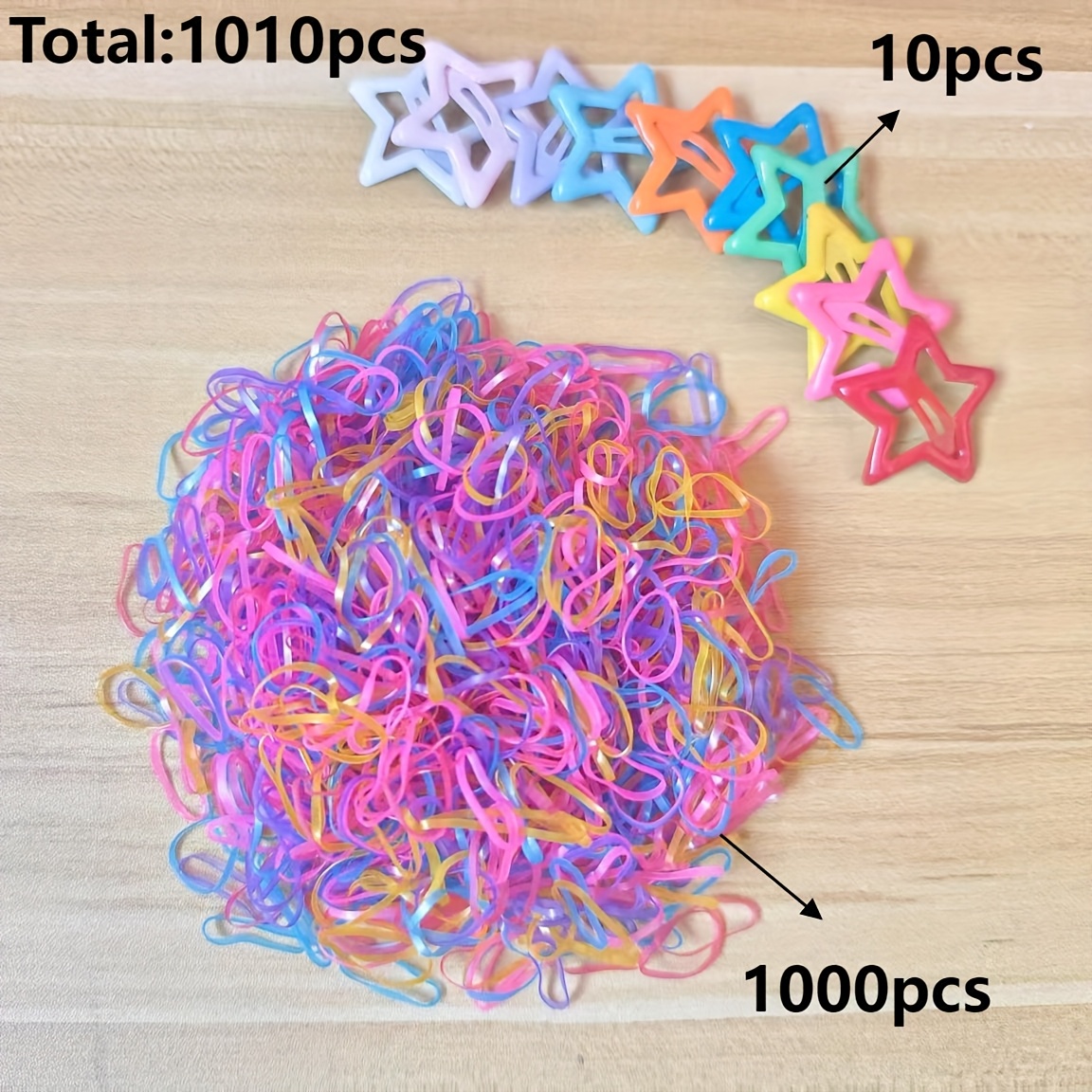 1000pcs Colorful Rubber Bands Hair Ties, Scrunchies, Headbands, Hawaiian Style Beach Wedding Everyday Hair Accessories
