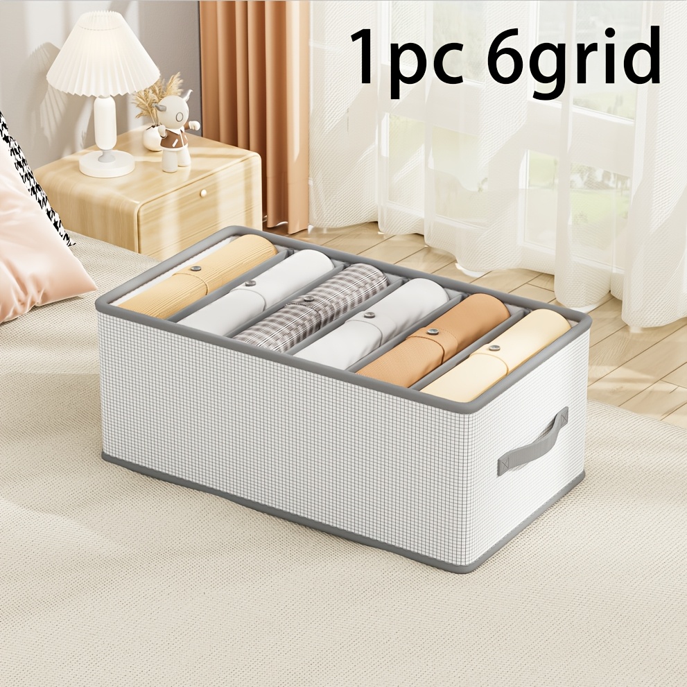 Image of Drawer Organizer For, Made Of Non-woven Fabric - Stackable Clothing Storage Box, Lightweight And Foldable, Suitable For Pants, Shirts, Etc - Grid Storage Box, Open For , Clothing Organizer Storage