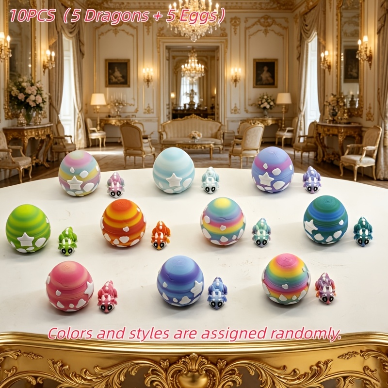 TEMU 4/6/8/10pcs Exquisite 3d Gradient Dragon Egg Ornaments, Stylish And Creative. Perfect For Halloween, Christmas Parties, Window Display And Home