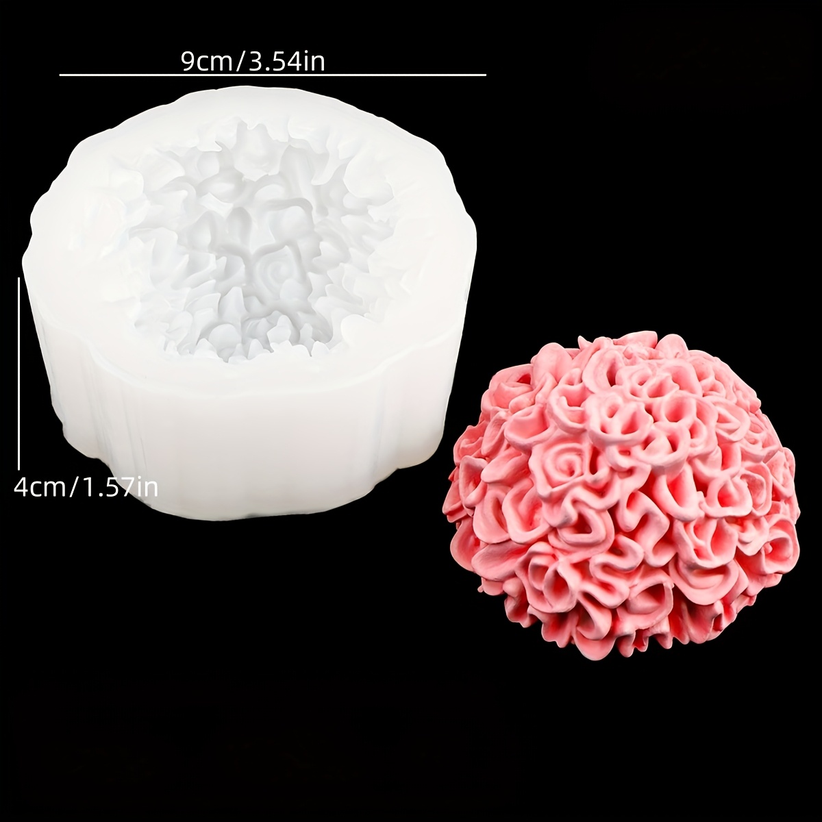 E-shop 3D Ringelblumen-Blumenkugel-Silikonform, Gipsform für DIY-Blumenstrauß-Tonform, handgemachte Kerzen, Aromatherapie-Herstellungsform