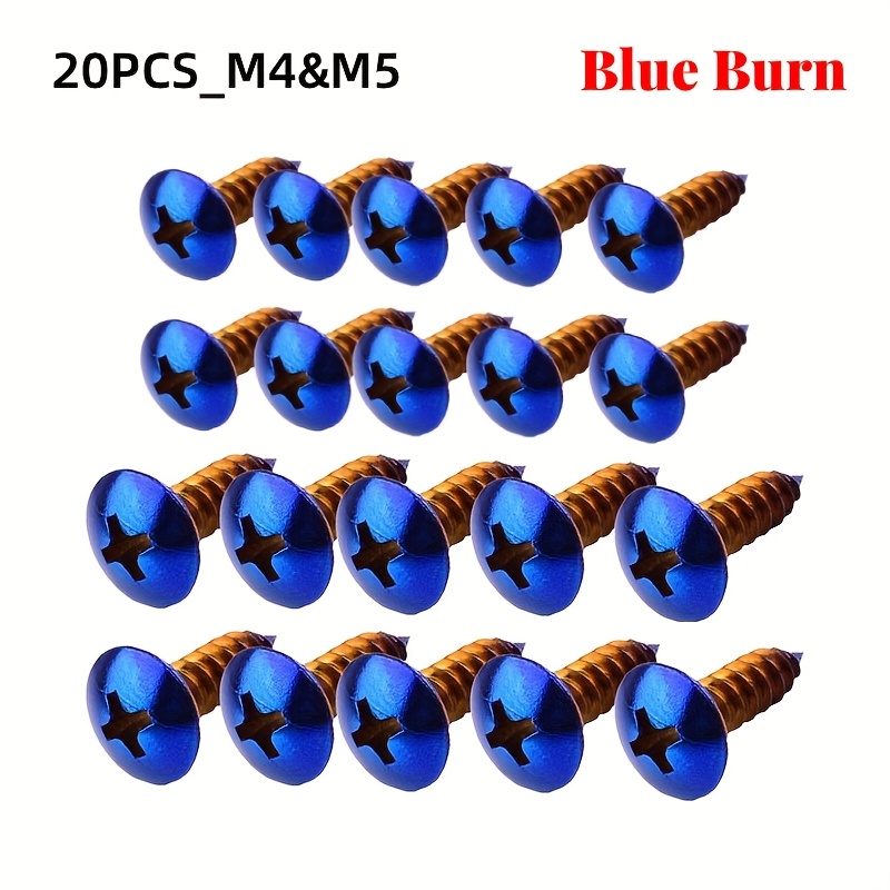 TEMU M5*16mm& M4*16mm Stainless Steel Cross Self-tapping Screws For Motorcycle And Electric Vehicle Modification, Colorful Golden Coated Durable &
