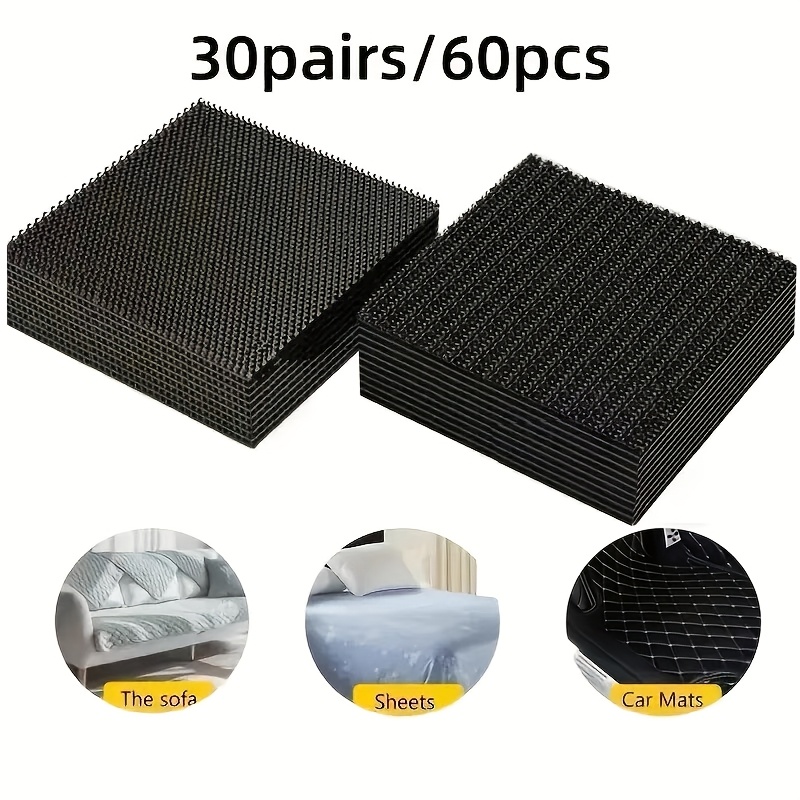 Image of 60pcs/30pairs Scratch-resistant Strong Adhesive Tape - Diy Car Floor Mat Self-adhesive Cable Organizer, Durable Nylon Material For Vehicle Sewing, Essential For Vehicle Maintenance| Structure