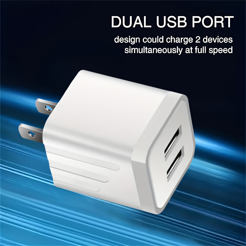 

Dual Usb-a Port 10w 2a Fast Charging Wall Charger Adapter, Universal Power Supply With Us Plug, 110v/220v Compatible For & Android Devices