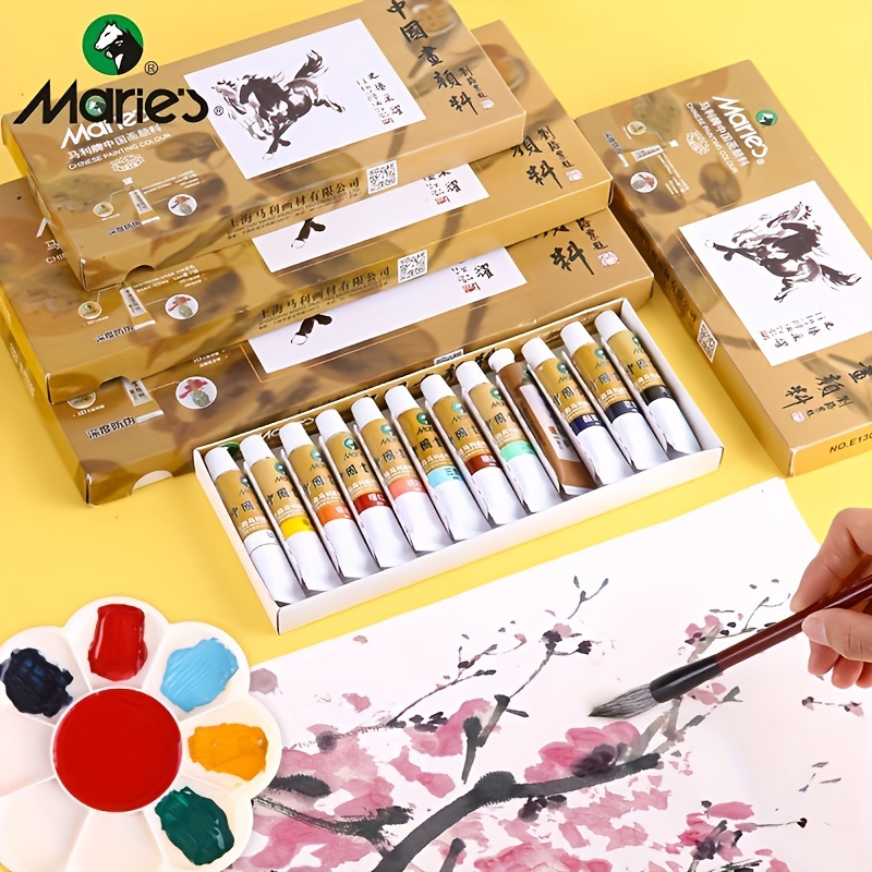 

Artist Chinese Watercolor Paint Set - Professional Quality High Pigment For Vivid Color Mixing - 12/18/24/36 X 12 Ml Tubes; Assorted Colors