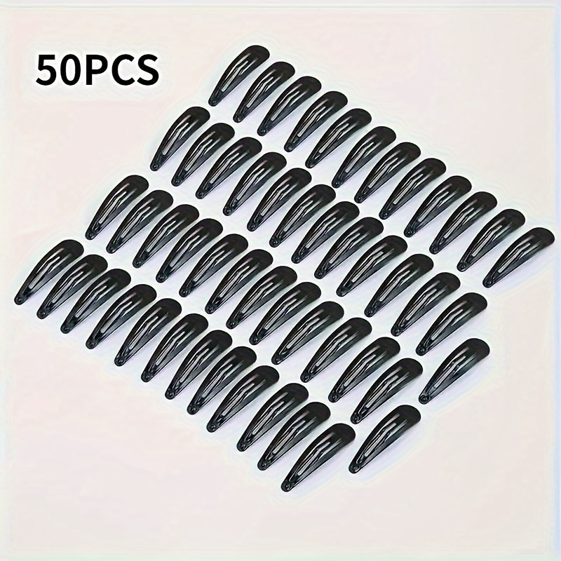 

50 Pcs Metal Set, -slip Drop-shaped Bb Snap Barrettes For Diy Styling, 's Accessories 14 And Up