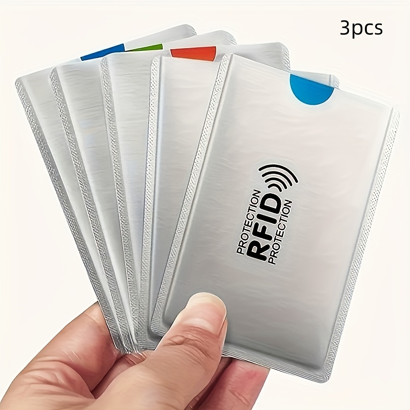 3/5/9/15pcs Rfid-blocking Card Sleeves - Durable Aluminum, Anti-slip Design, Secure Id And Bank Card Protection
