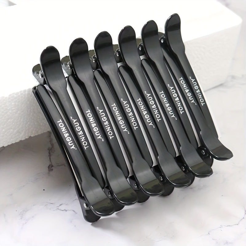 TEMU Un set de 12 pinzas profesionales de plástico para el cabello, diseñadas para , teñir, y seccionar el cabello, ideal para hombres como para
