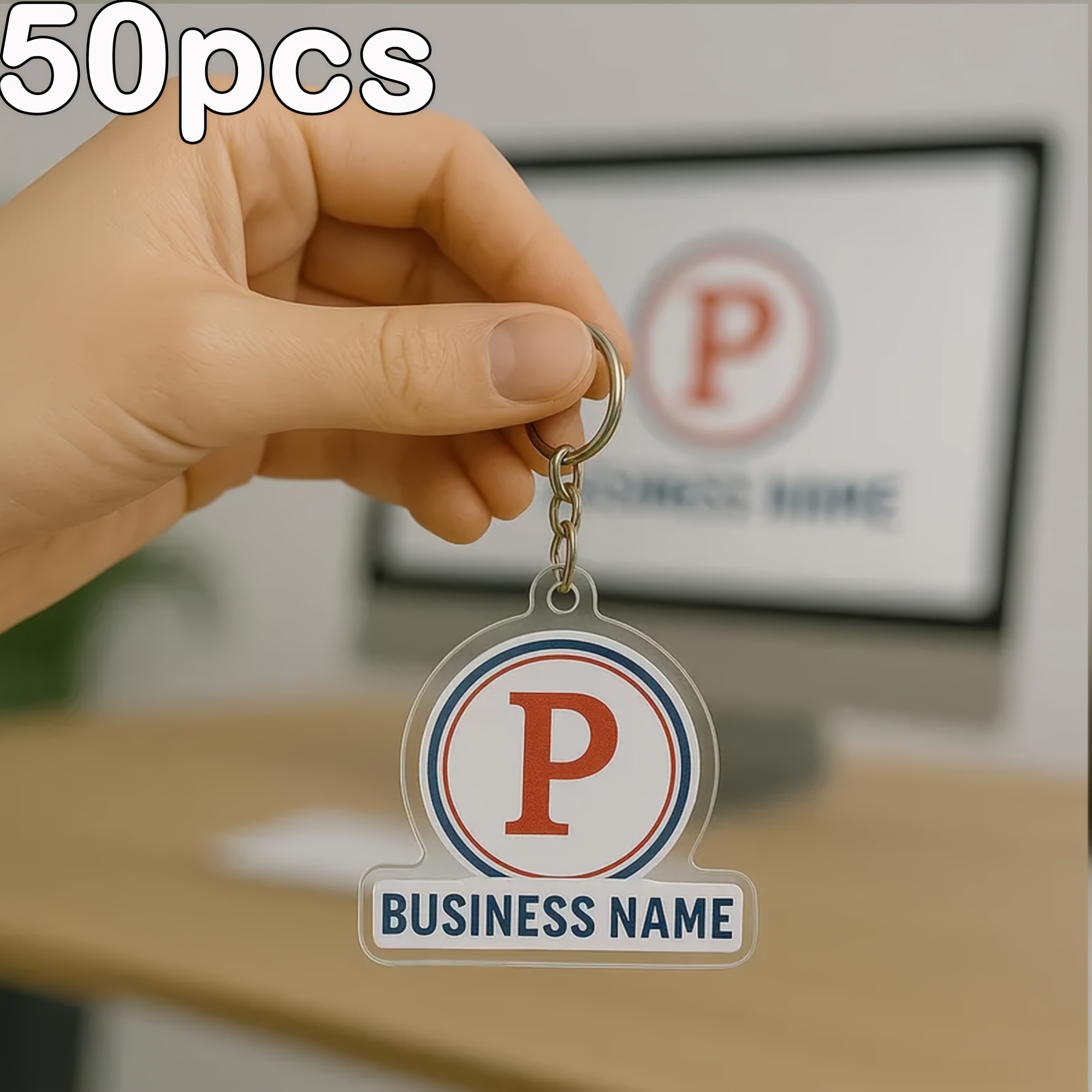 TEMU Gift For Her/him Wholesale Custom Logo Keychains Bulk Acrylic Key Rings For Business, Events And Promotional Christmas, Halloween