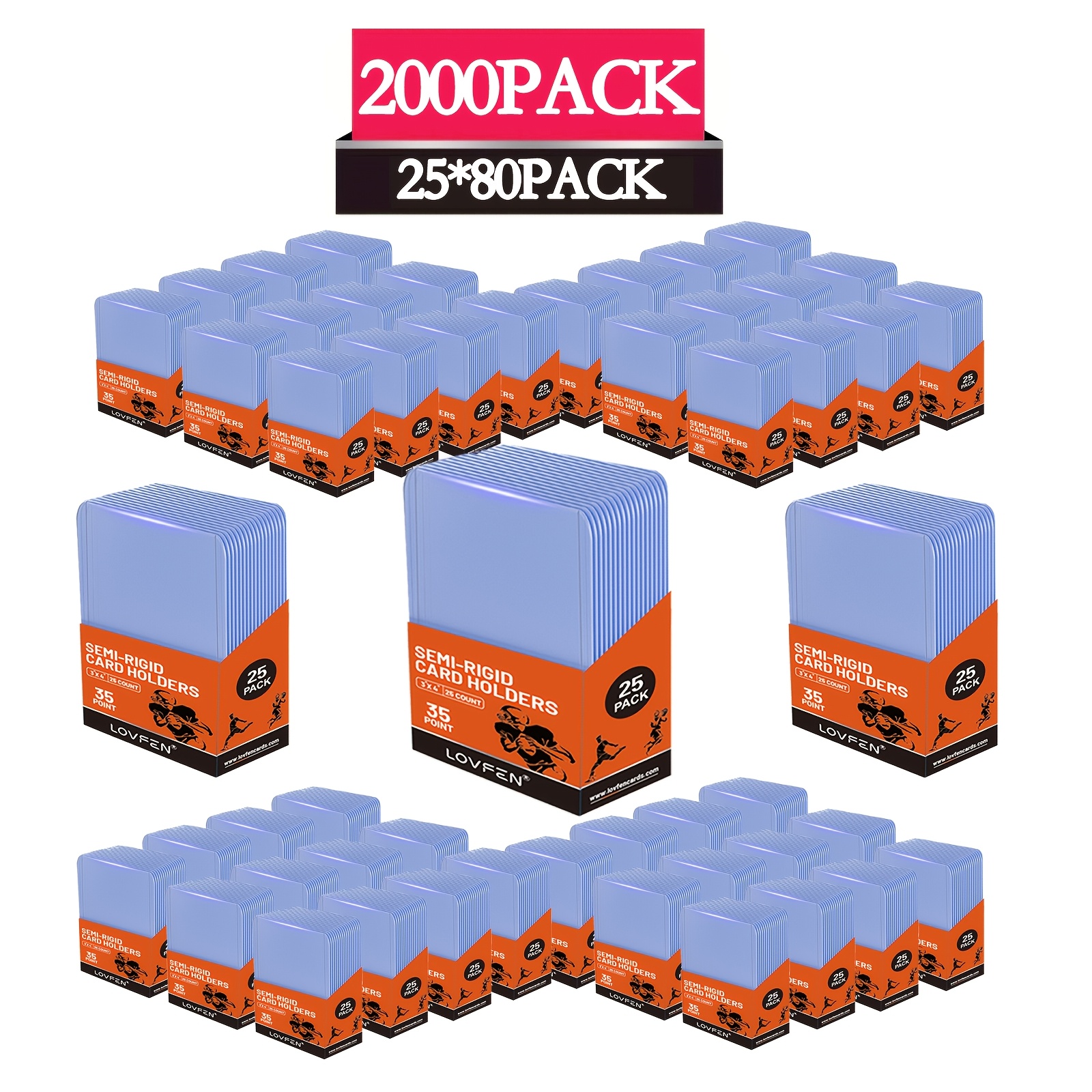 Image of Lovfen 2000ct Toploads Of Transparent, 3"x4" Protective Cases, Suitable For Football Cards, Baseball Cards, And Gaming Cards