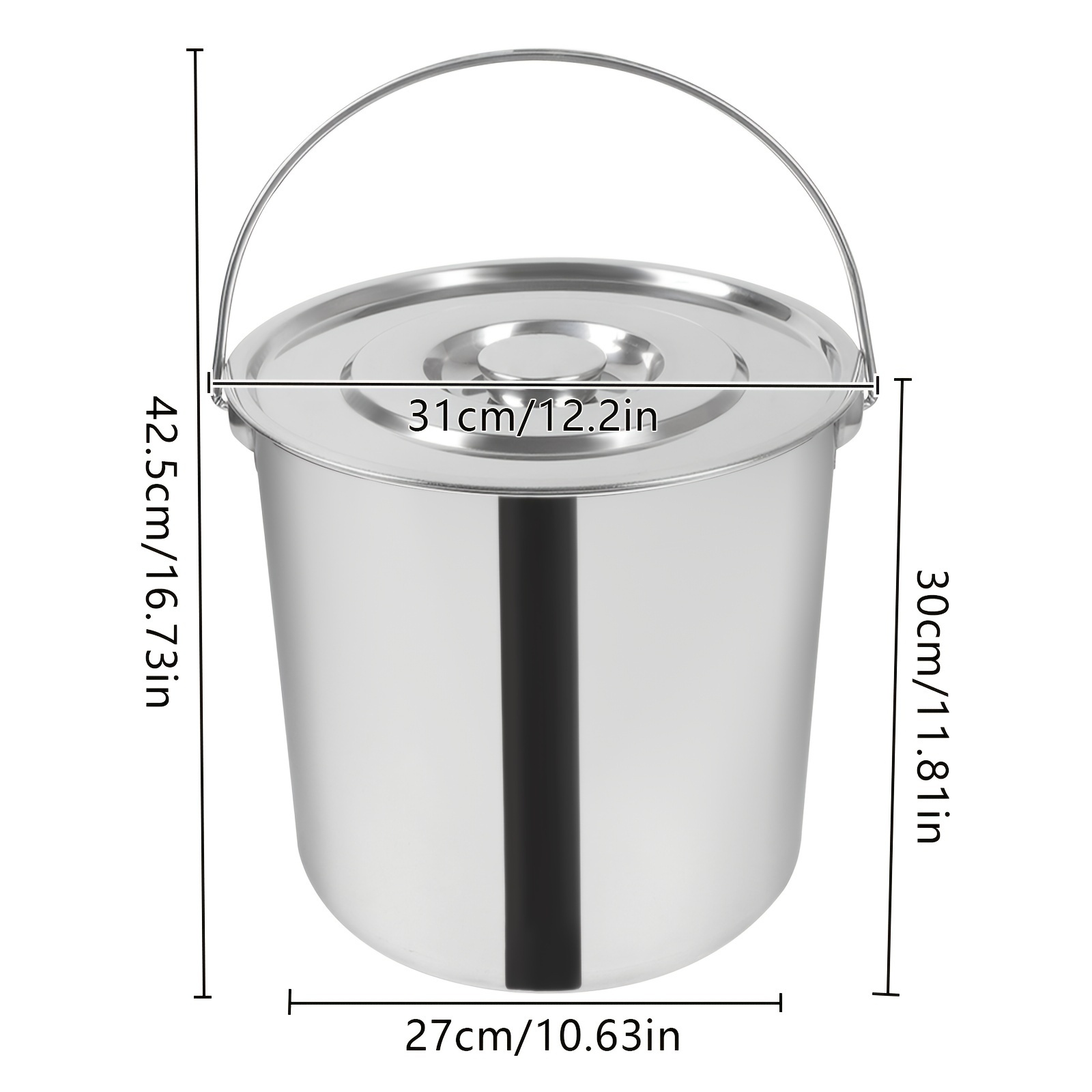 Image of Stainless Steel Sealed Bucket, Stainless Container, Portable Keg Food Containers With Lids Cookie Milk Steaming Tin Food Storage Bucket (20l)