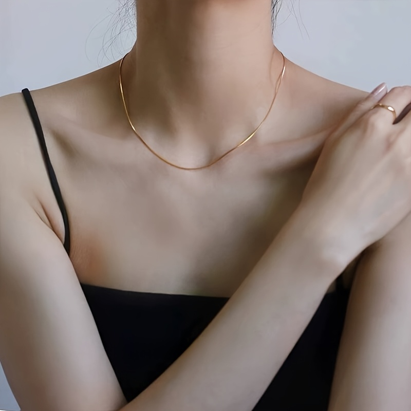 S925 Silver Snake Bone Chain in Golden/Silver, Various Lengths