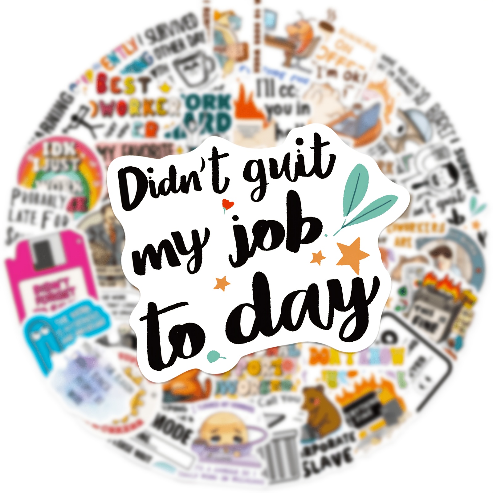 TEMU 50pcs Humor Stickers, Workplace Doodle Decorative Decals, Perfect For Decorating Laptops, Tumblers, Phones, Journals, Scrapbooks, Bumpers,