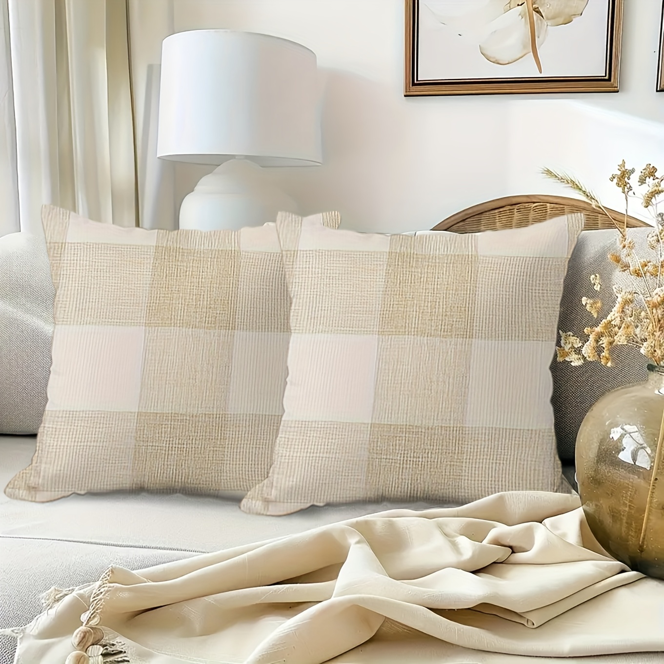 4pcs french country brown striped throw pillows Temu Spain