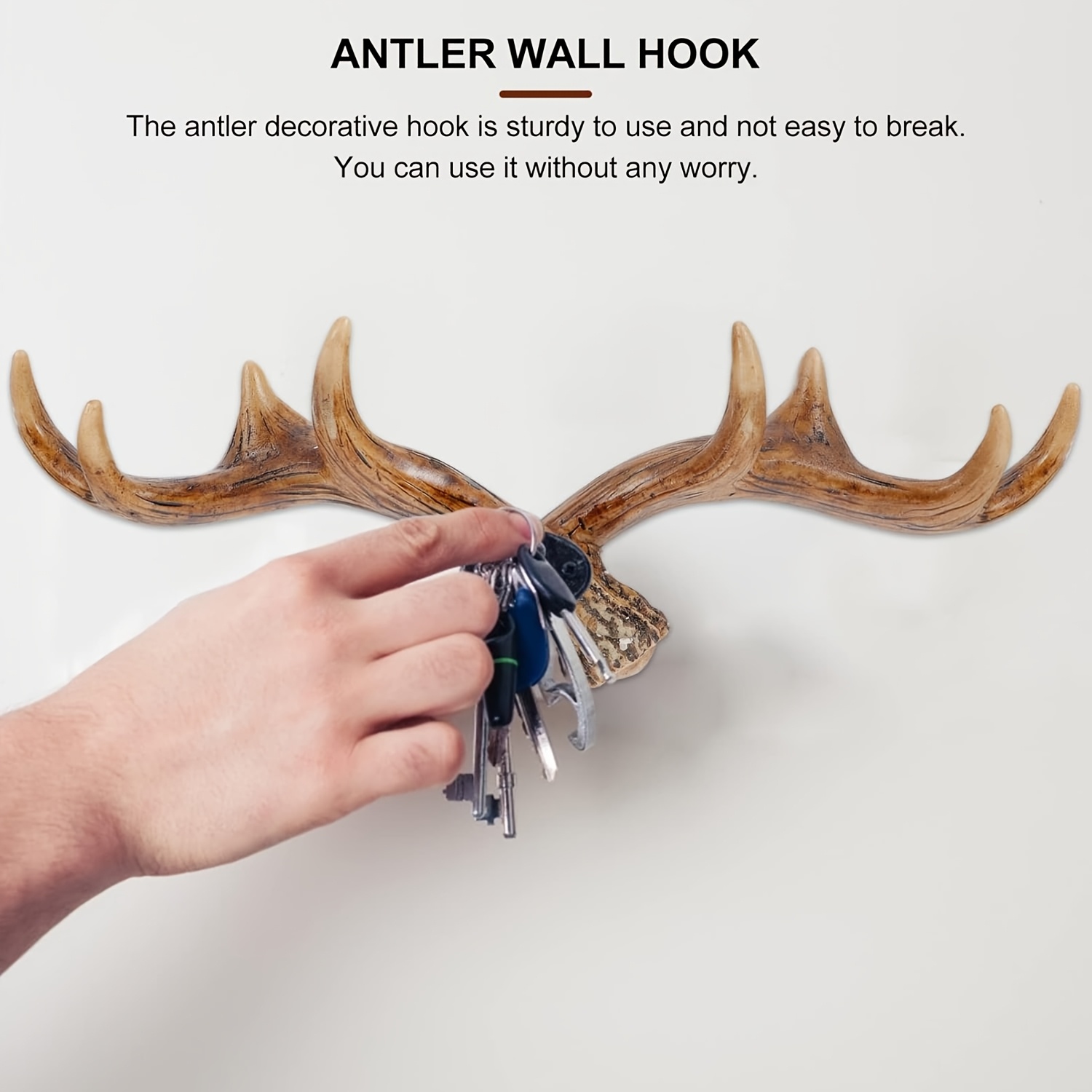 1pc rustic handcrafted resin antler wall hook vintage deer Temu