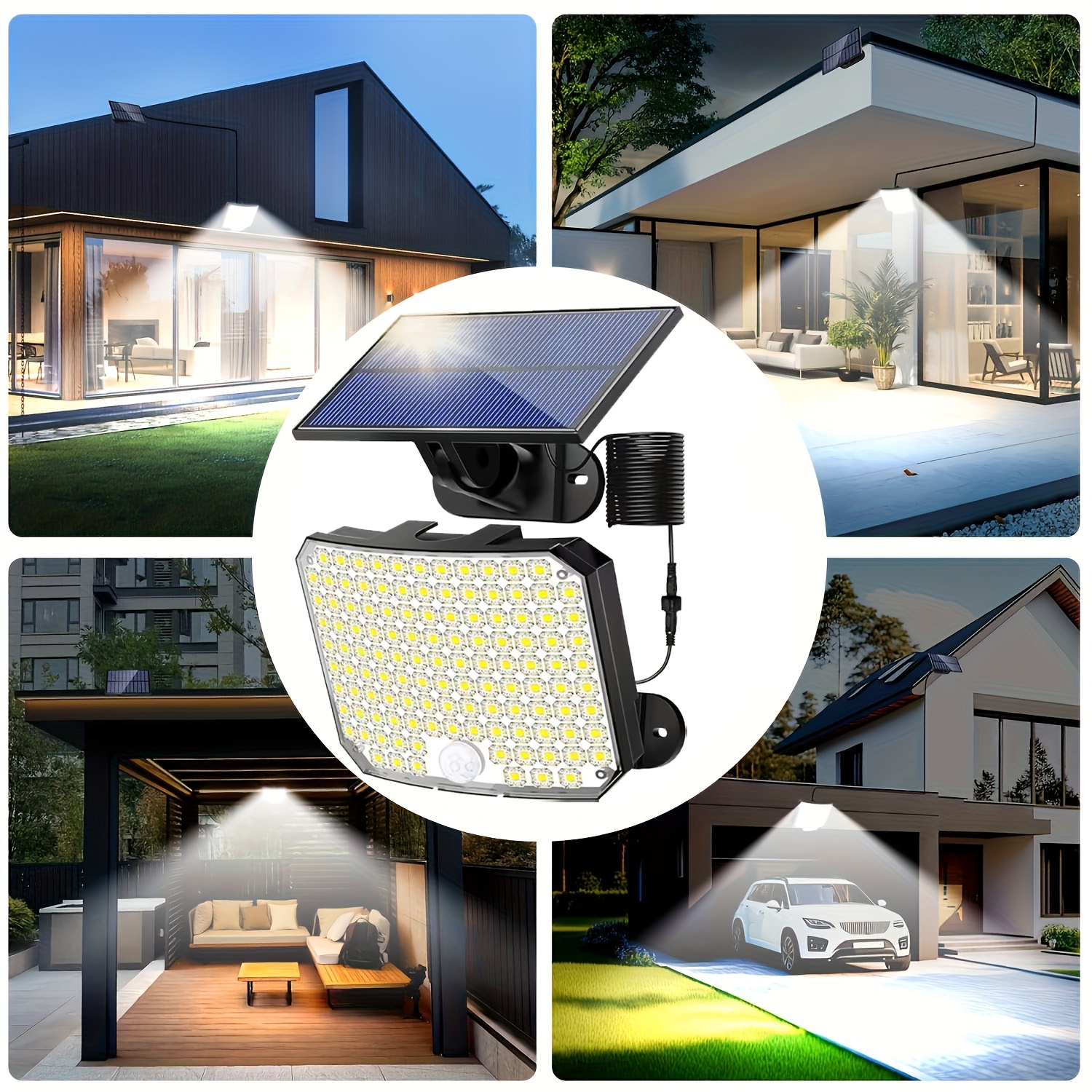 124 LED Solar Motion Sensor Lights Outdoor with Remote