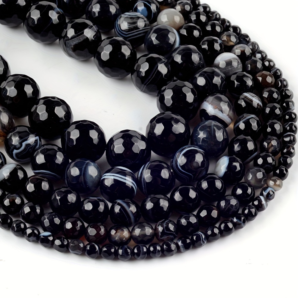 

6mm-12mm Black Round Loose Spacers Beads For Jewelry Making Diy Bracelet Necklace Accessories 15