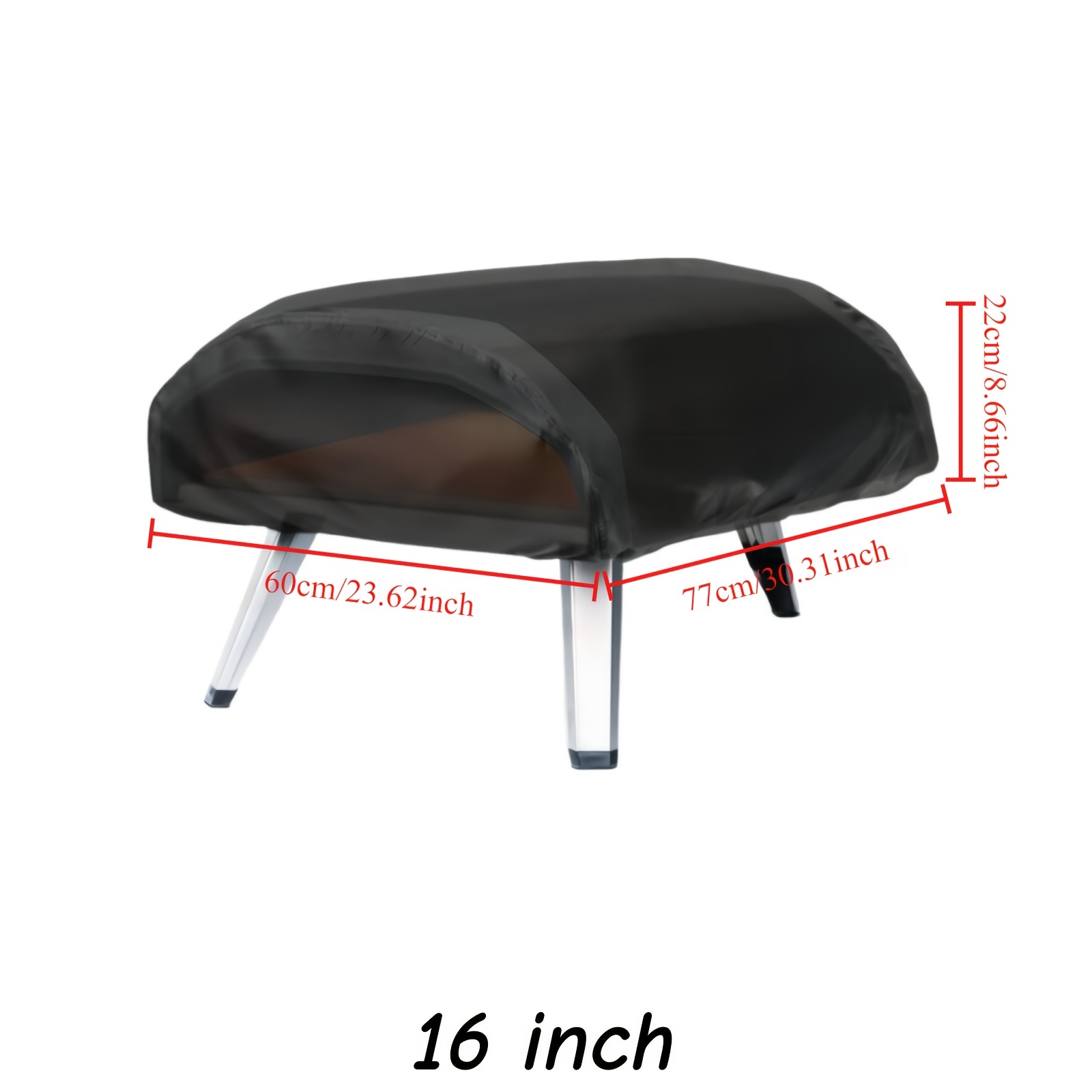 E-shop Pizzaofenabdeckung - 2 Größen verfügbar, und langlebig (Schwarz), geeignet für 12-Zoll-Pizzaofen, 16-Zoll-Pizzaofen, Pizzaofen, Pizzaöfen,