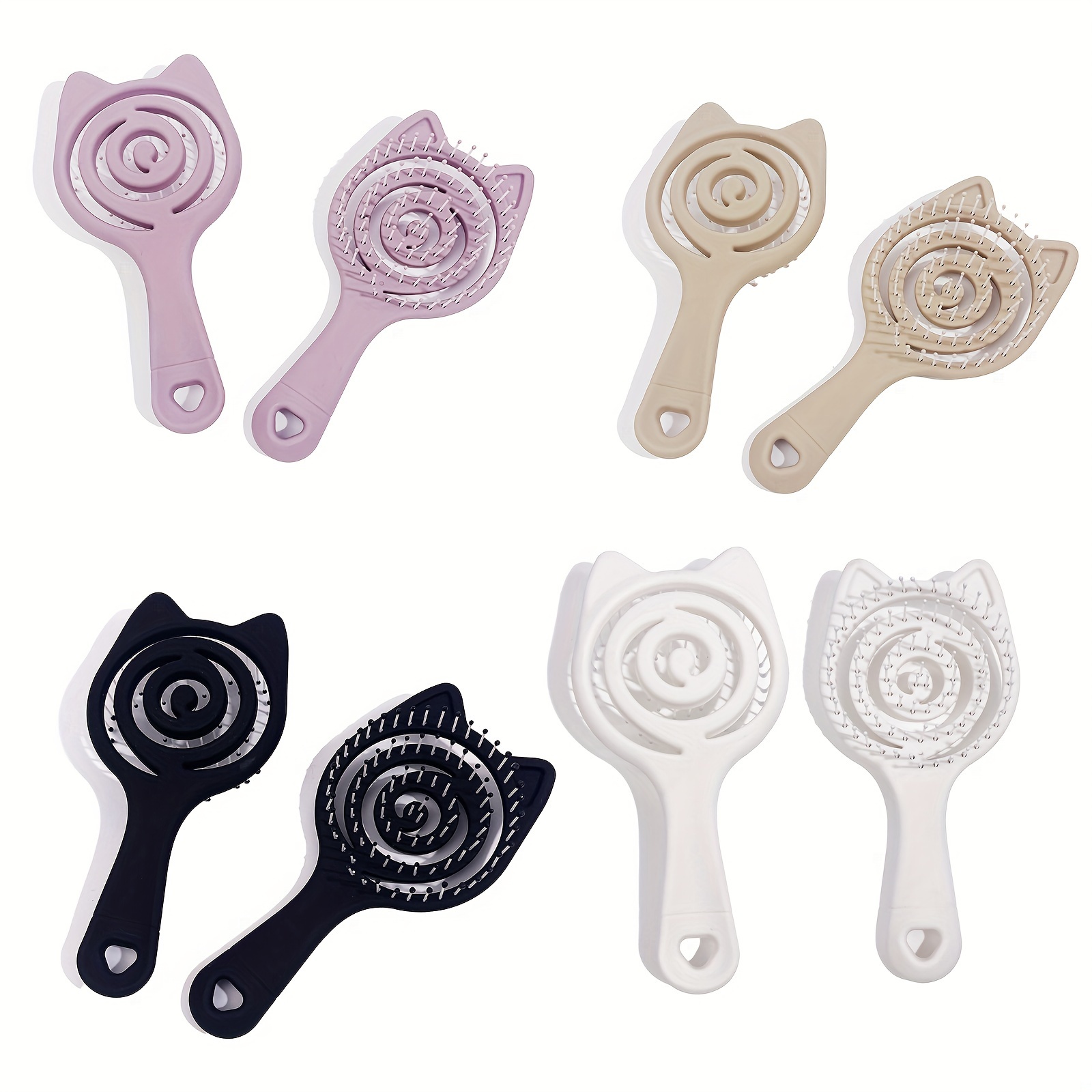 

1pc Cute Cat Design Detangling Hair Comb Scalp Massage Hair Comb Dry And Wet Hollow Out Hair Brush