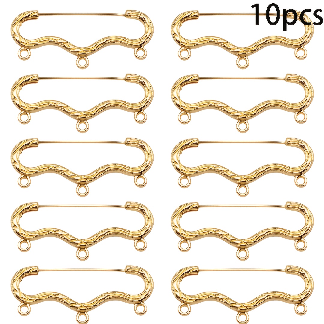 TEMU Paquete de 10 de seguridad dorados vintage, para manualidades DIY y costura.