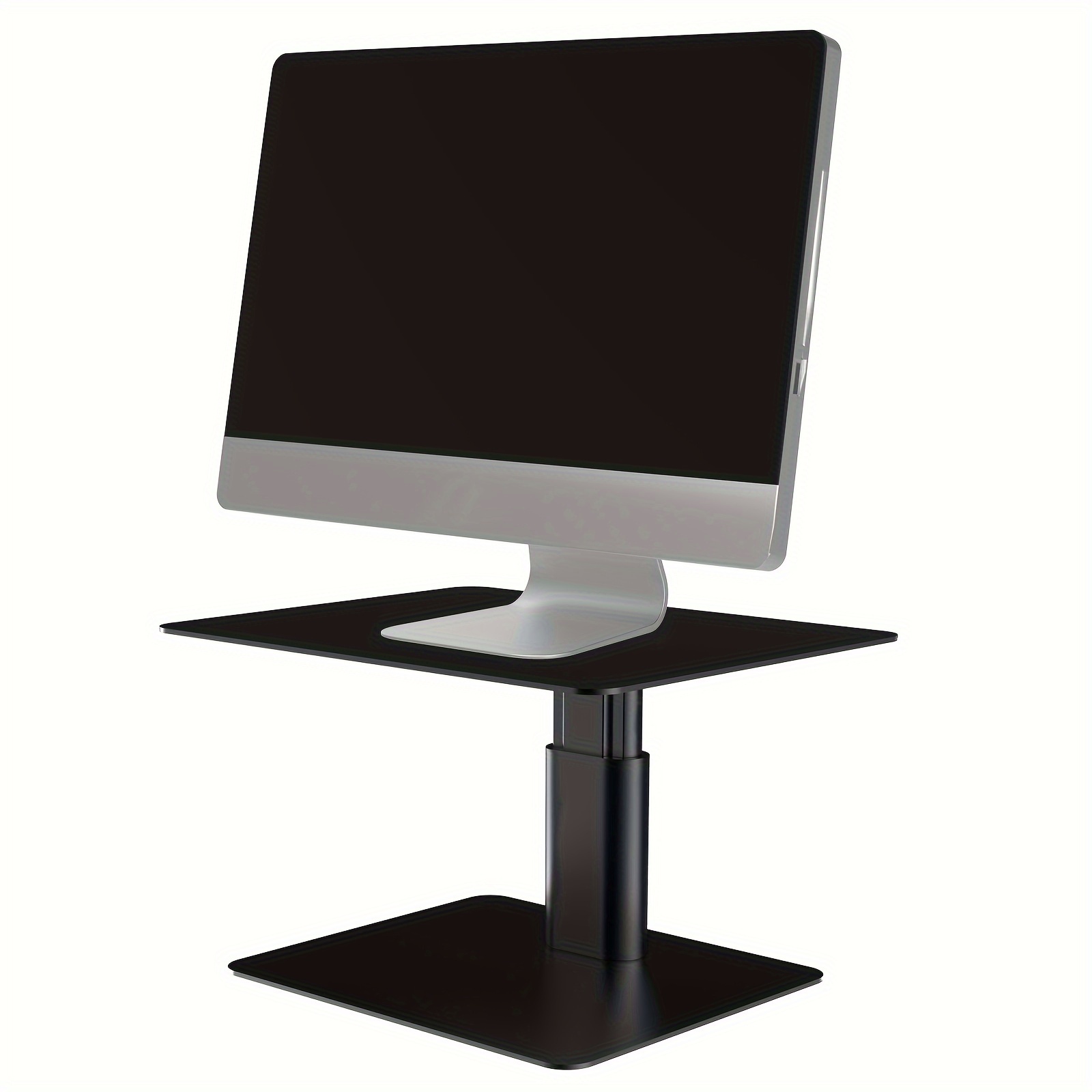 

Ergonomic Monitor Stand, Adjustable Height Desktop Monitor Riser, Metallic Computer Riser With A Capacity Of 33lbs Compatible With Imac, All Screen Displays, Pc, Computer, Laptop, Tv & Printer