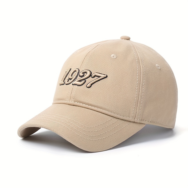 1927 embroidery cotton baseball cap   alphabet patterned   cotton lightweight outdoor sun protection hat khaki 1 8