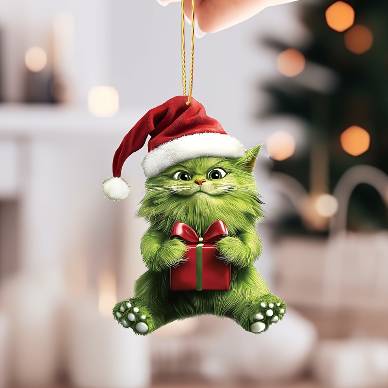 

1pc Cat Christmas Ornament - , , Unique , Hanging Decoration, No Needed, For Decor/, For Car, , & Decorations,