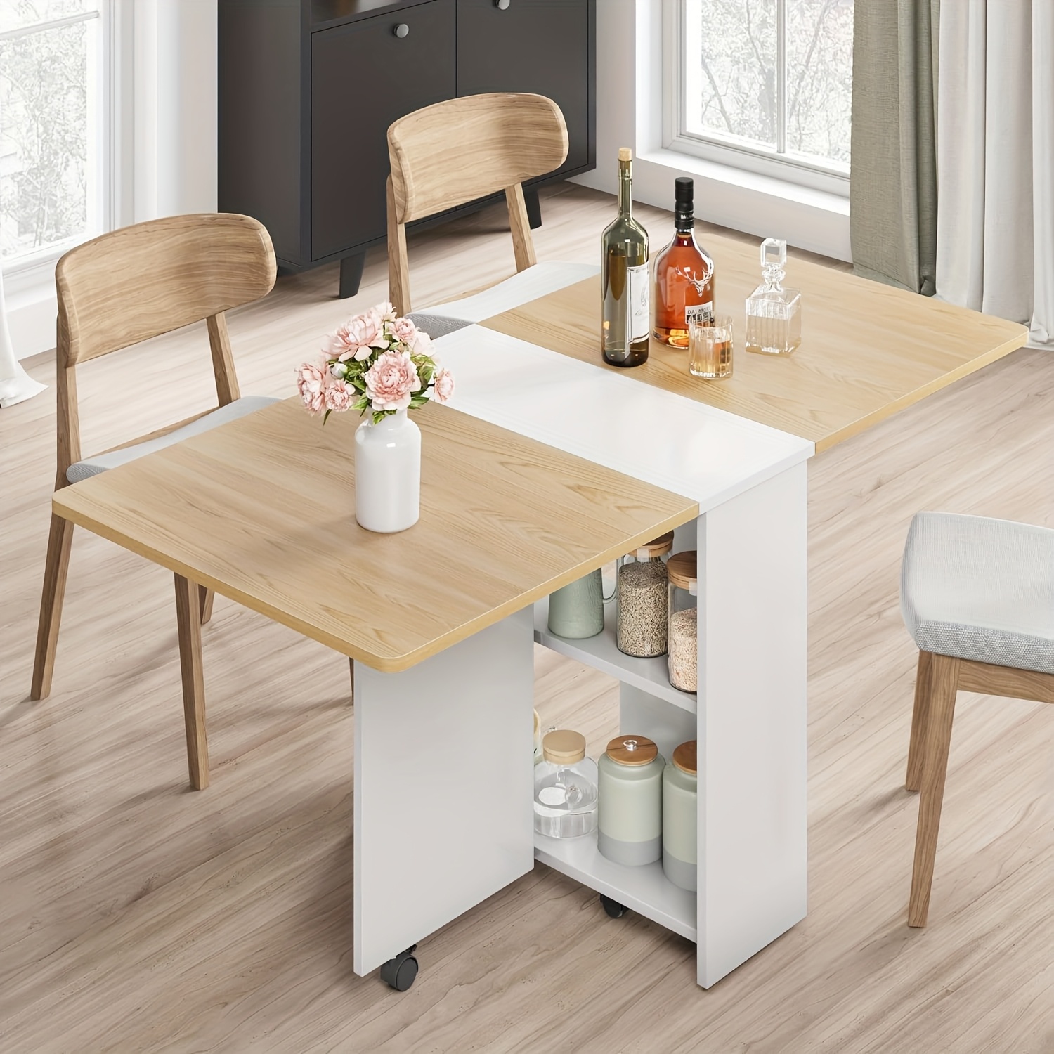 HOT Space Saving Drop Leaf Dining Table And Chairs Drop Leaf