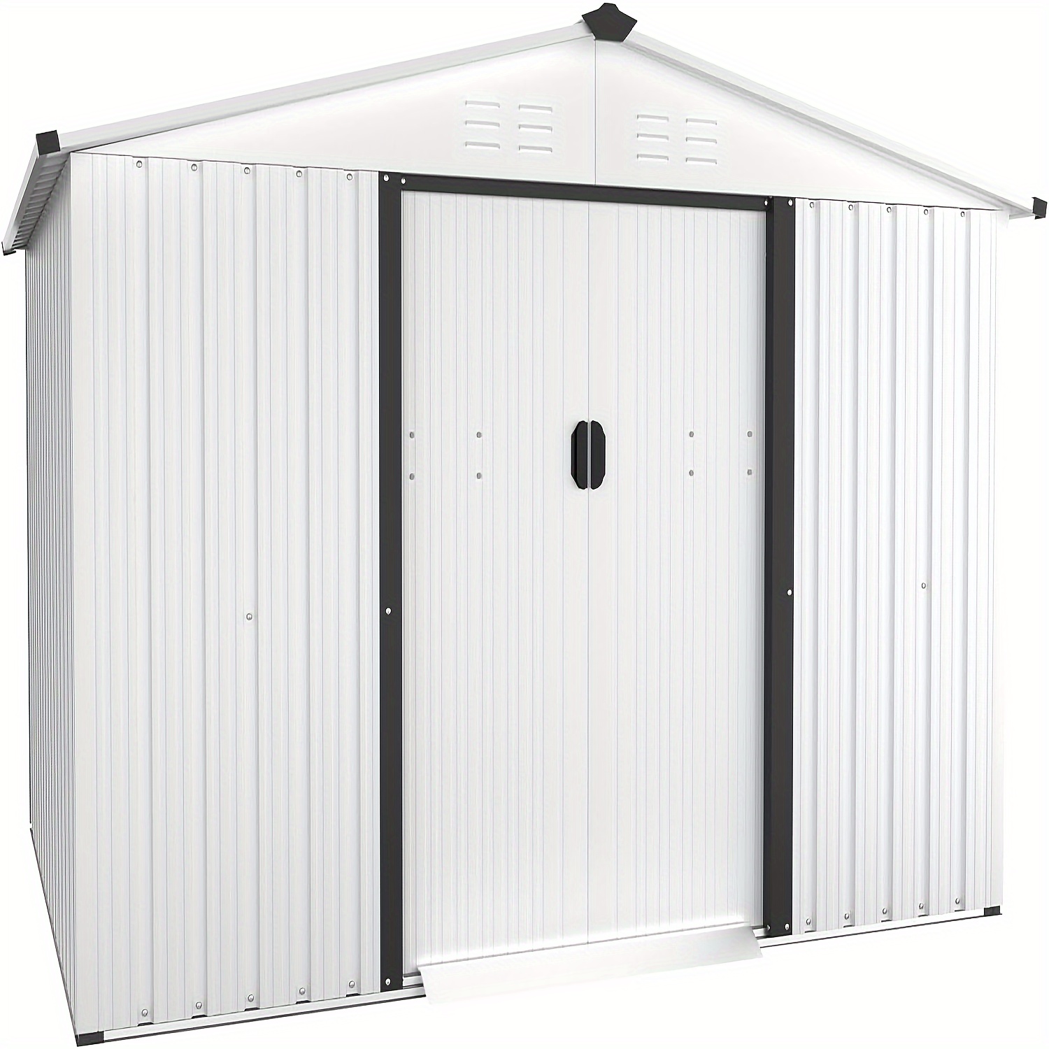 TEMU 8x6 Ft Waterproof Metal Storage Shed, Sliding Door, Lawn Equipment Organizer, Garden, Backyard Storage Option, Sturdy, Rust-resistant, And Easy