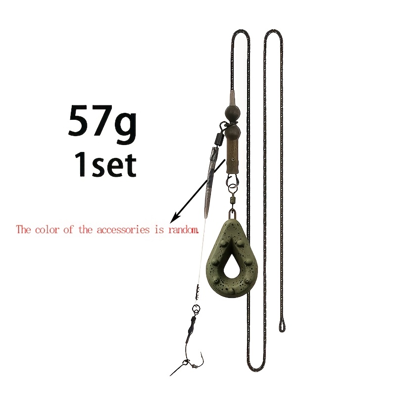Image of Carp Fishing Rigs Pre Tied Hair Rig With Lead Sinker Anti Sleeves Swivels String Hooks Freshwater Fishing Tackle Additions
