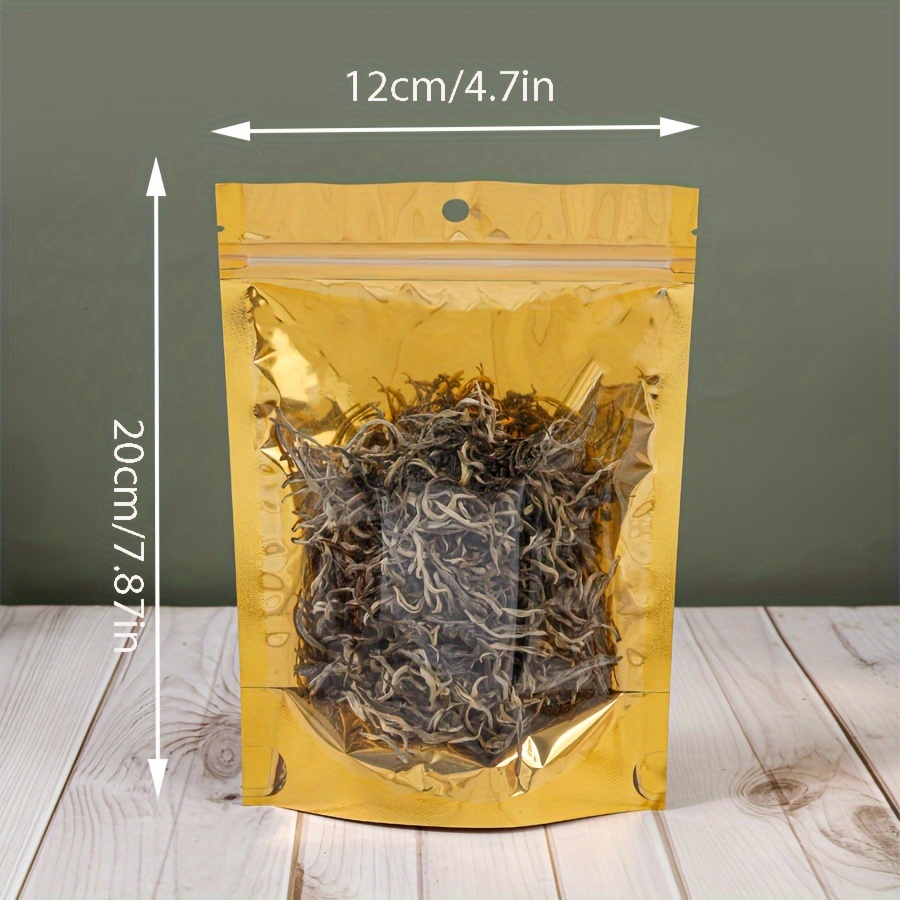 TEMU Food Packaging Bags, Foil Bags, Self-standing Bags For Gummies, Semi-transparent Sealed Zipper Bags, Tea Bags.