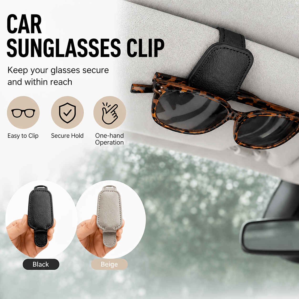 multifunctional strong magnetic   glasses clip premium pu leather car sun visor glasses ticket storage holder