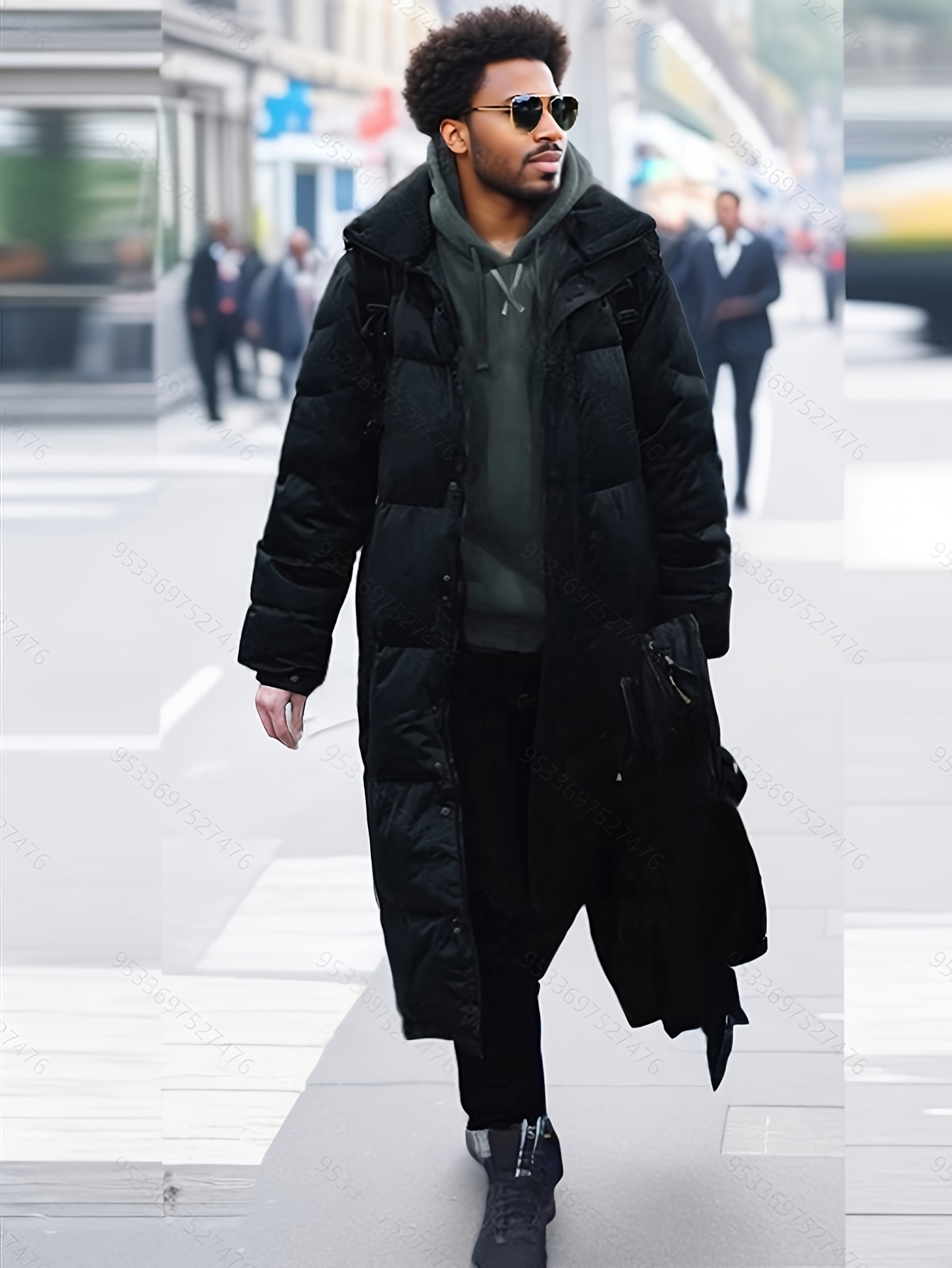 men's stylish long winter parka warm hooded jacket Temu Sweden