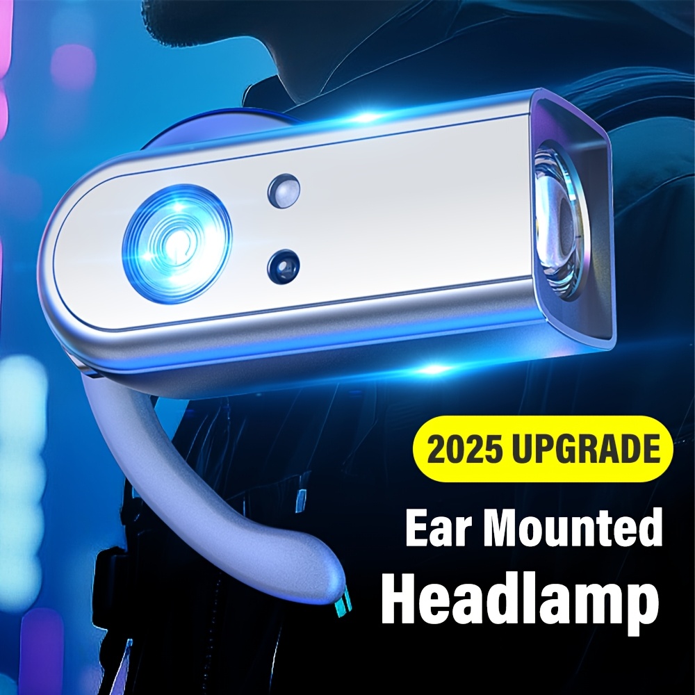 lihangstar rechargeable   hands free ear headlamp with motion sensor headlight 5 light   magnetic clip on for running hiking camping lightweight for night fishing rides dog walking chargeable Product details 0
