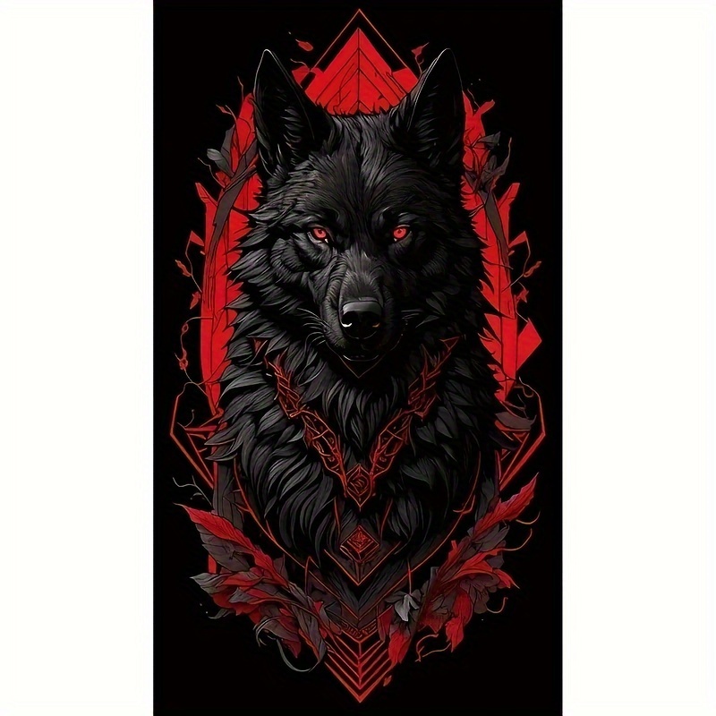 

Wolf Diamond Painting Kit 5d Diy Full Drill Round Diamond Art Embroidery Cross Stitch Animal Themed Craft For Wall Decor Surprise Gift 20x30cm