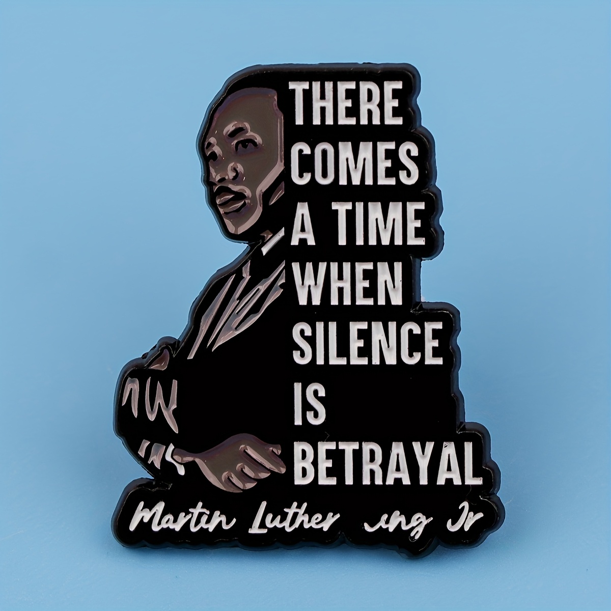 TEMU Martin . Quote Enamel Pin | Alloy Brooch With ' Comes A Time When Is ' Text | Cartoon Design For Backpacks, Briefcases & Clothing | Inspirational Accessory