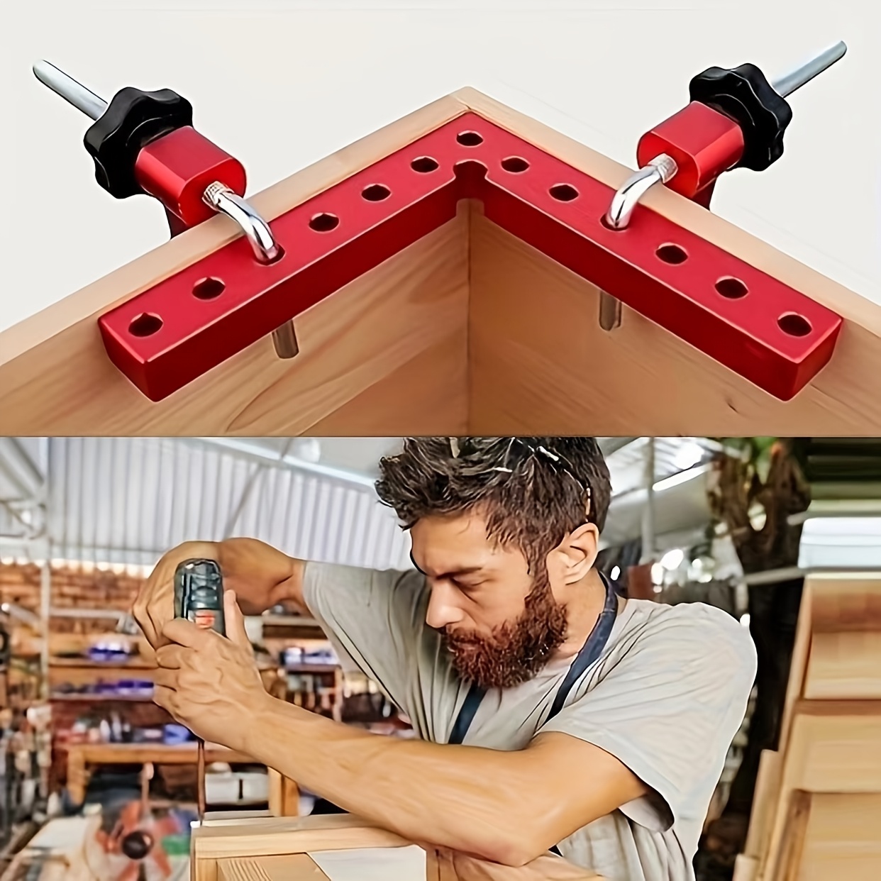 aluminum angle clamps set 90 degree precision positioning corner clamp tools for woodworking carpenter square picture frames boxes cabinets drawers durable metal construction non electric hand tool no battery needed pack of 1 details 5