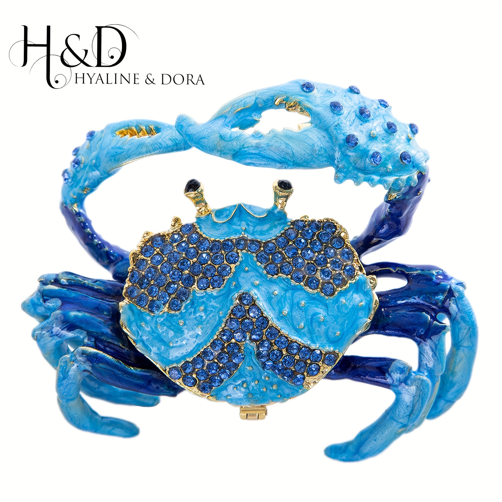 

H&d Hyaline& 1pc Crab Jewelry Trinket Boxes Hinged Animal Jeweled Trinket Box Decorative Crab Collectible Figurine Unique Birthday Gift