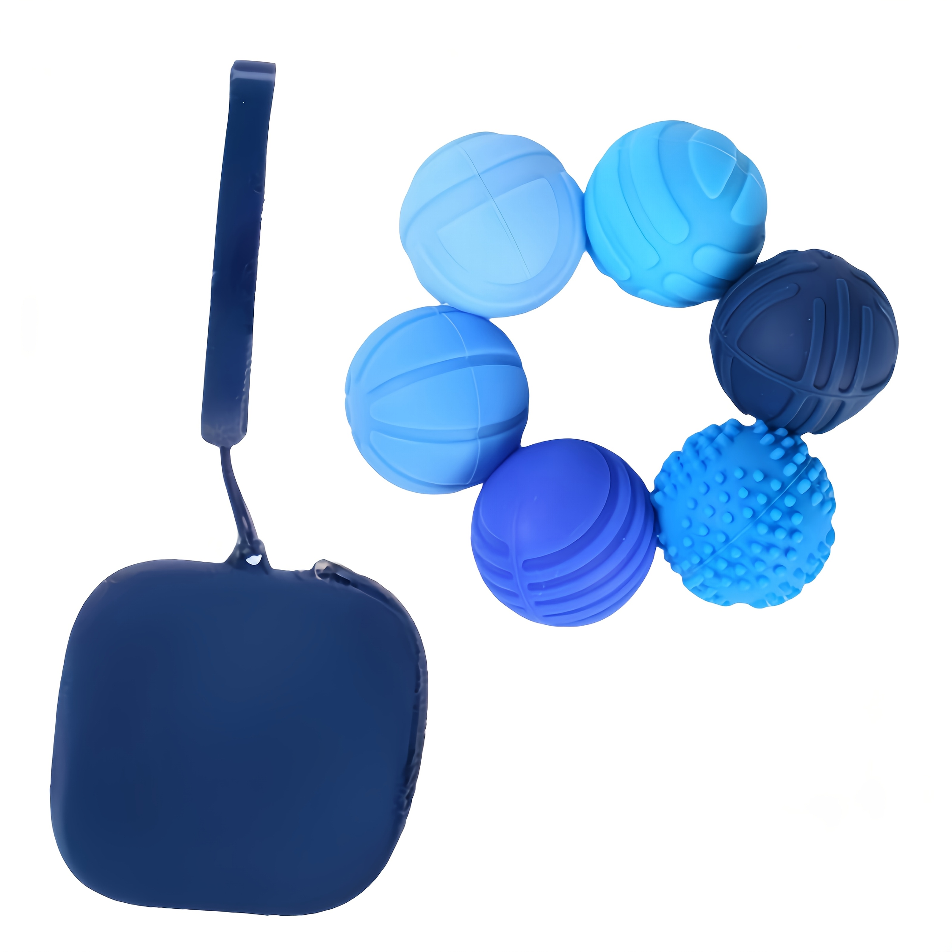 TEMU 7pcs Set Textured Silicone Magnetic Balls - Relaxing Hand Exercisers | Silent Sensory Desk Gift, Suitable For Adult Office/travel With Storage