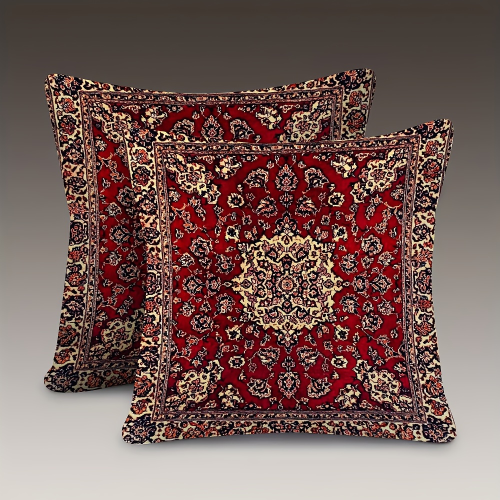 E-shop 2er-Set, doppelseitig weich, Kissenbezug 18X18 Zoll, traditionelle persische Textur mit filigranen Mustern und, geeignet für Sofas, Wohnzimmer,