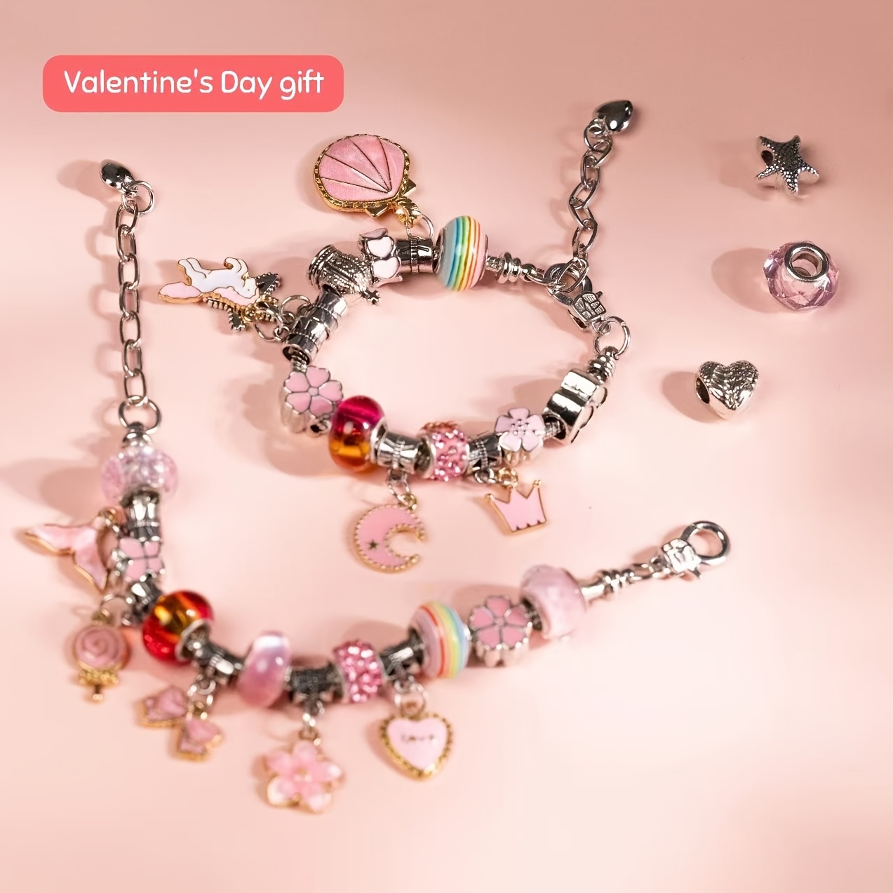 67pcs DIY Charm Bracelet Bead Kit, Creative Gift Set