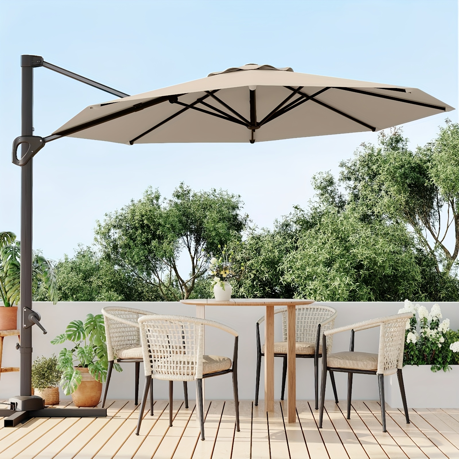 10ft outdoor cantilever umbrella patio umbrella base - Temu