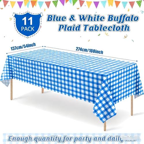 11 pack disposable plastic tablecloths 54x108 inch red and white checkered rectangular table covers for picnics birthdays christmas party decor