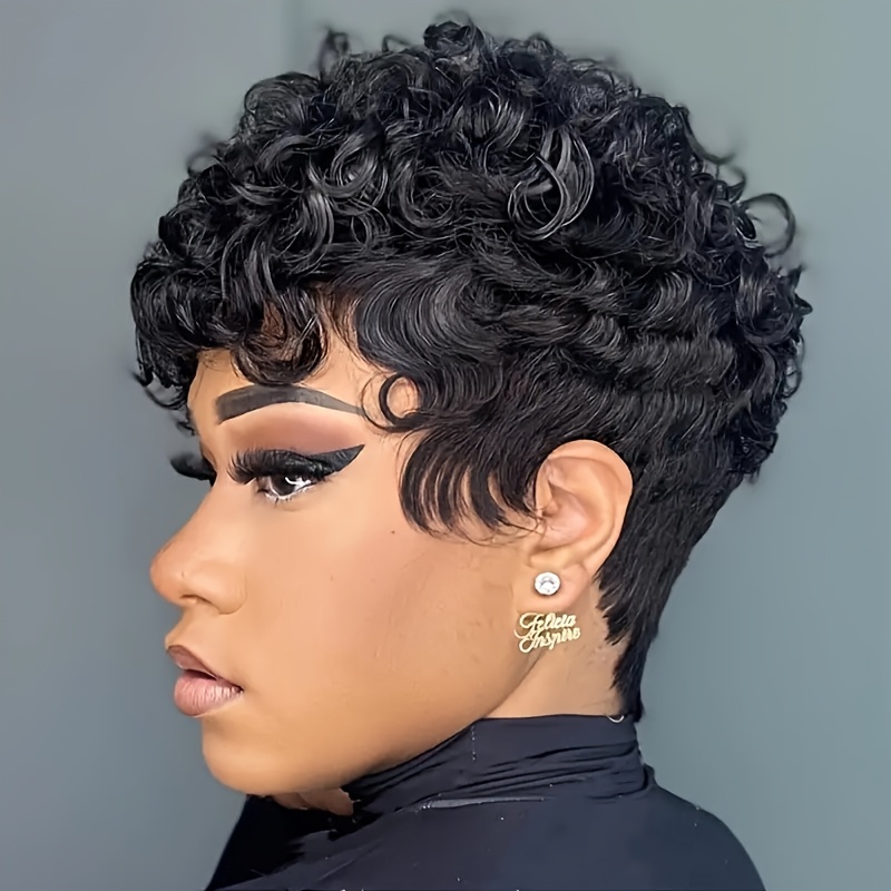 

Chic Cut Wig With Bangs For Women - 180% Density Brazilian Human Hair, Glueless Full Machine Made, Cap, Loose Wave Style, Suitable For All , Hair Wig | Texture | Brazilian Hair