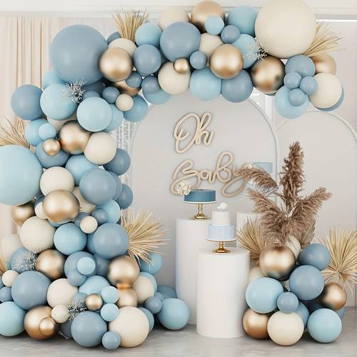 poza articolului set ghirlandă arcadă cu baloane albastre, 101 buc., potrivit pentru petrecerea burlăcițelor, decorațiuni de nuntă, petrecere de aniversare, decor ceremonie de absolvire, petrecere cadou pentru mireasă, decor cameră, articole de petrecere, aniversare nuntă, aniversare, dezvăluirea sexului bebelușului