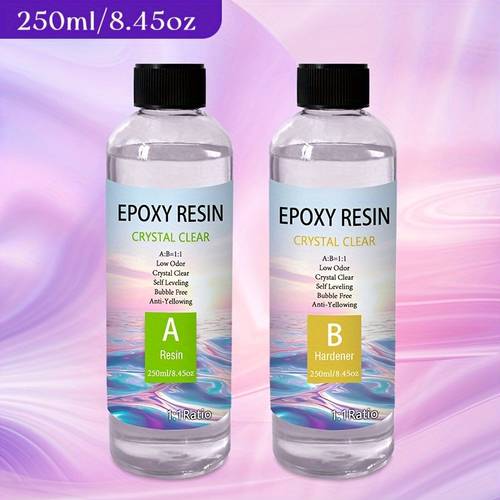 230ml 7 6oz 500ml 16 9oz crystal high ab ratio 1 1 curing for 12 24 hours fast defoaming yellow resistant high hardness self leveling