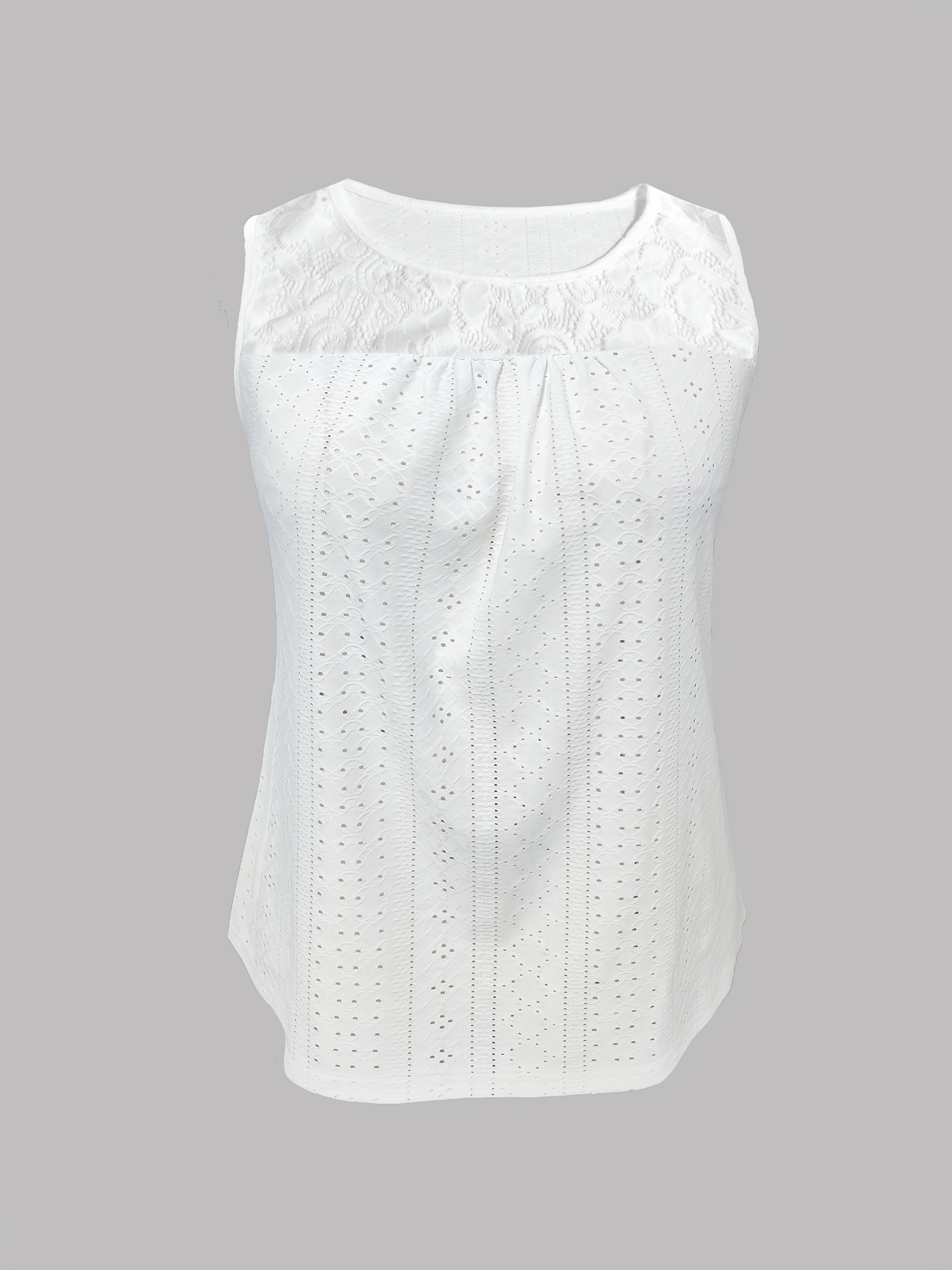 Tank Top Plus Size White Sheer Top Women's Plus Size Elegant Lace