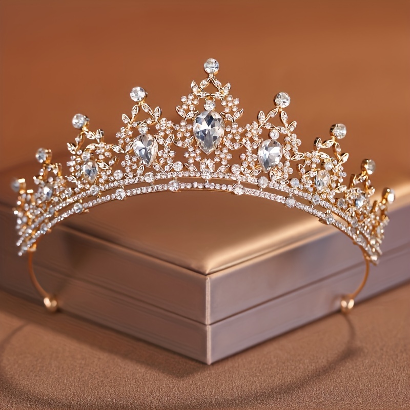 Rhinestone Bridal Crown Headpiece, Elegant Tiara