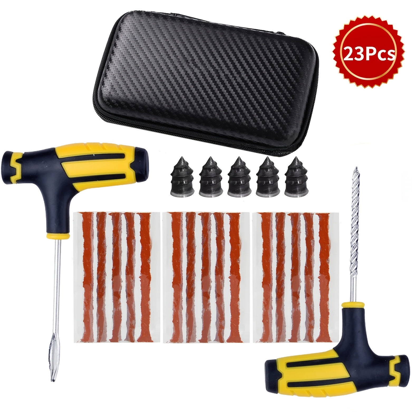 Image of Emergency Tubeless Tyre Repair Tool T-handle Heavy Duty Universal Puncture Repair, Easy Operation For Car, Motorcycle, Motorbike, Bicycle, Bike, Atv, Van, Off-road Roadside Fix